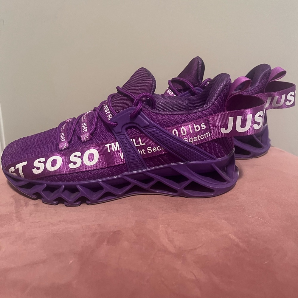 Vibrant purple Just So So sneakers!